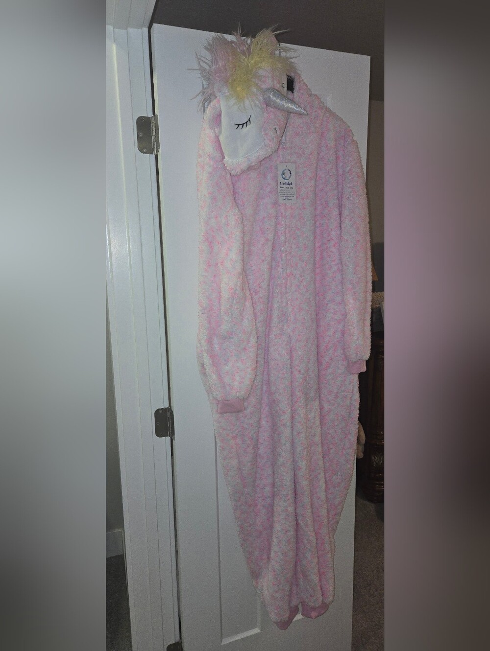 NWT Unicorn Fuzzy Pink ONSIE PJ SUIT